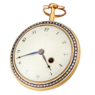 A French verge watch in a gold and enamel case Circa 1785