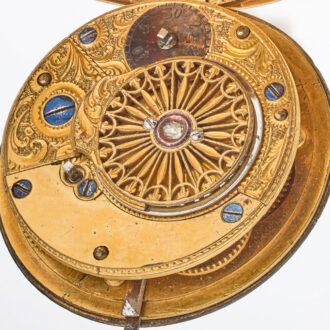 A French verge watch in a gold and enamel case Circa 1785
