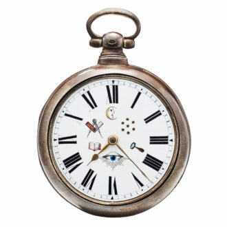 English silver masonic keywind verge watch Circa 1827