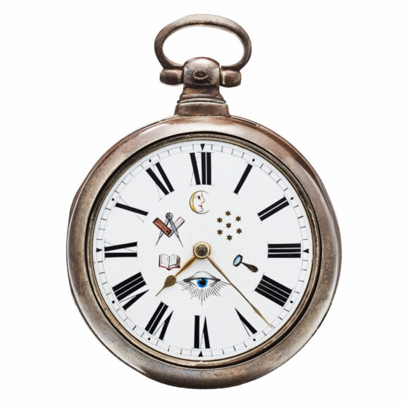 English silver masonic keywind verge watch Circa 1827