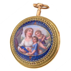 Swiss verge watch in a gilt and enamel case Circa 1765