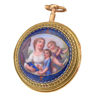Swiss verge watch in a gilt and enamel case Circa 1765