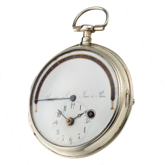 A French pocket watch with decentralized time Circa 1780