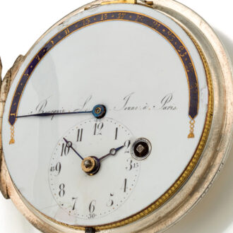 A French pocket watch with decentralized time Circa 1780