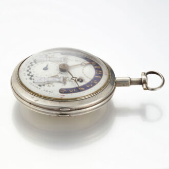 A very unusual verge with date in a silver case Circa 1790 A very unusual verge with date in a silver case Circa 1790
