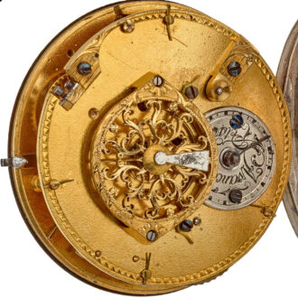 A very unusual verge with date in a silver case Circa 1790 A very unusual verge with date in a silver case Circa 1790
