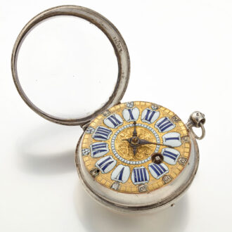 A French oignon pocket watch in a silver case Circa 1715
