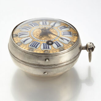 A French oignon pocket watch in a silver case Circa 1715