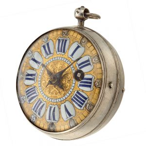 A French oignon pocket watch in a silver case Circa 1715