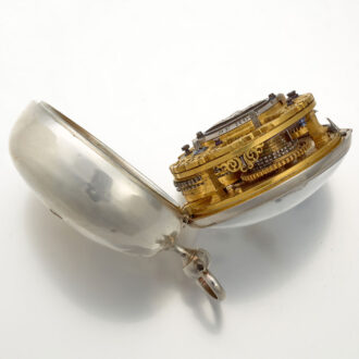 A Dutch verge watch in a silver repousse cast case Circa 1730