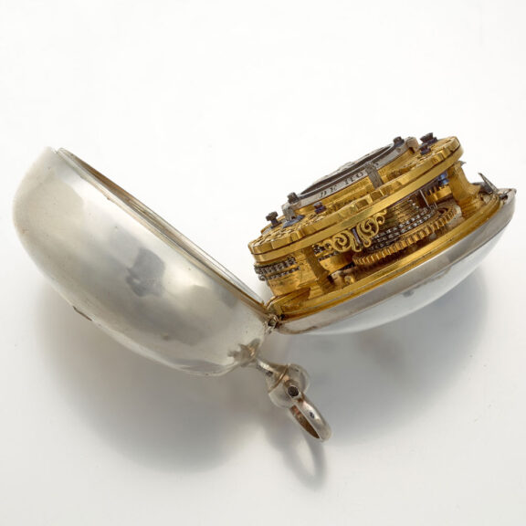 A Dutch verge watch in a silver repousse cast case Circa 1730 A Dutch verge watch in a silver repousse cast case Circa 1730