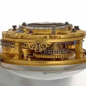 A Dutch verge watch in a silver repousse cast case Circa 1730