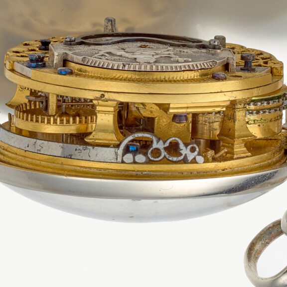 A Dutch verge watch in a silver repousse cast case Circa 1730 A Dutch verge watch in a silver repousse cast case Circa 1730