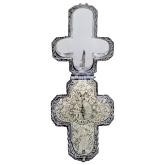 Swiss metal, silver and rock crystal crucifix-form watch Circa 1630