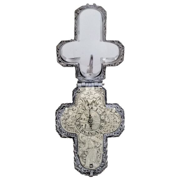 Swiss metal, silver and rock crystal crucifix-form watch Circa 1630 Swiss metal, silver and rock crystal crucifix-form watch Circa 1630