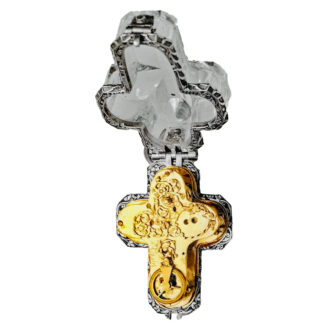 Swiss metal, silver and rock crystal crucifix-form watch Circa 1630