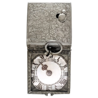 Rare Swiss square one-handed verge pocket watch Circa 1650