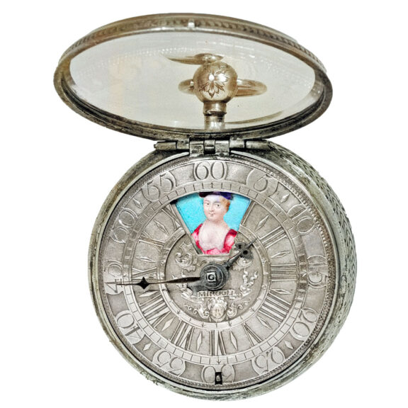 Early Swiss niello silver verge watch with automaton Circa 1700 Early Swiss niello silver verge watch with automaton Circa 1700