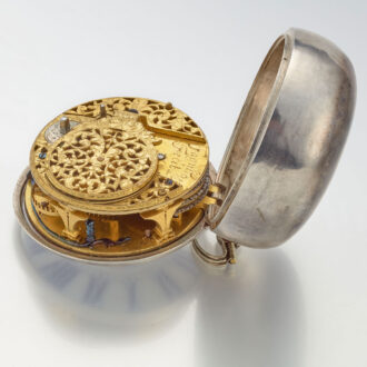 An early English silver verge watch with portrait Circa 1695