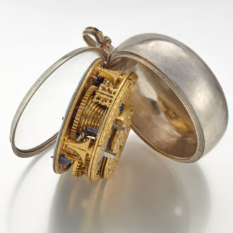 An early English silver verge watch with portrait Circa 1695