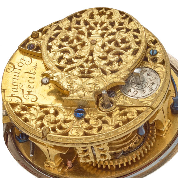 An early English silver verge watch with portrait Circa 1695 An early English silver verge watch with portrait Circa 1695