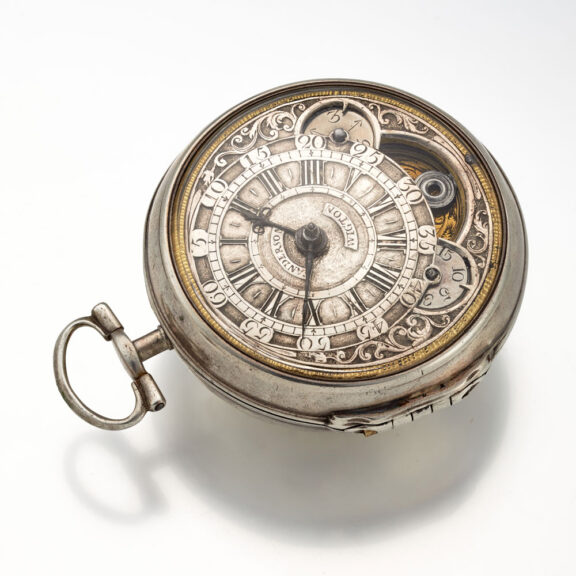 An early English verge watch with mock pendulum Circa 1720 An early English verge watch with mock pendulum Circa 1720
