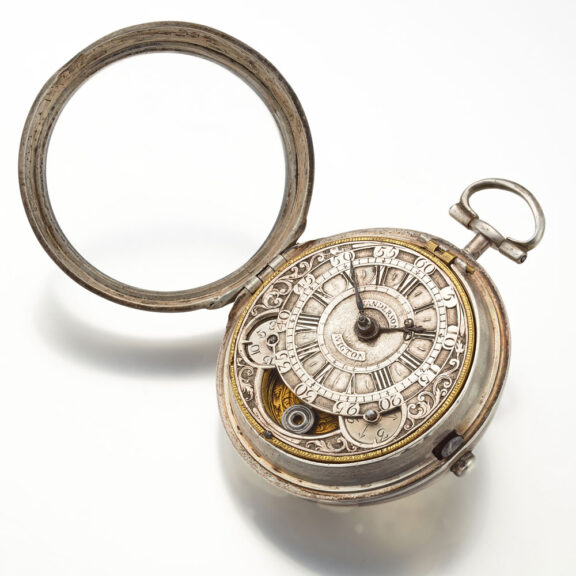 An early English verge watch with mock pendulum Circa 1720 An early English verge watch with mock pendulum Circa 1720