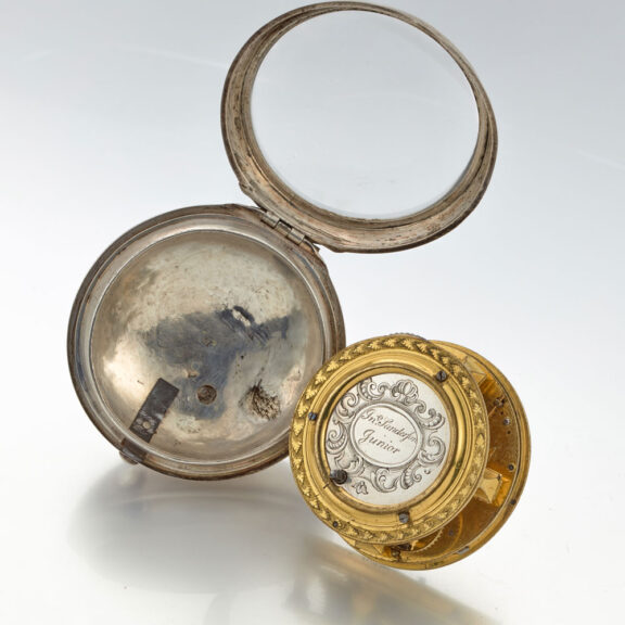 An early English verge watch with mock pendulum Circa 1720 An early English verge watch with mock pendulum Circa 1720