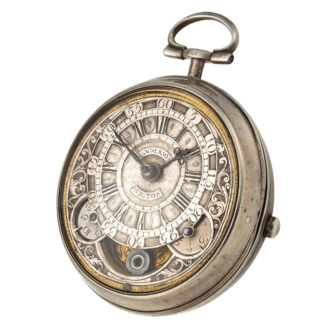 An early English verge watch with mock pendulum Circa 1720 An early English verge watch with mock pendulum Circa 1720