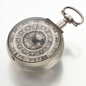A Dutch verge pocket watch with champleve dial Circa 1700