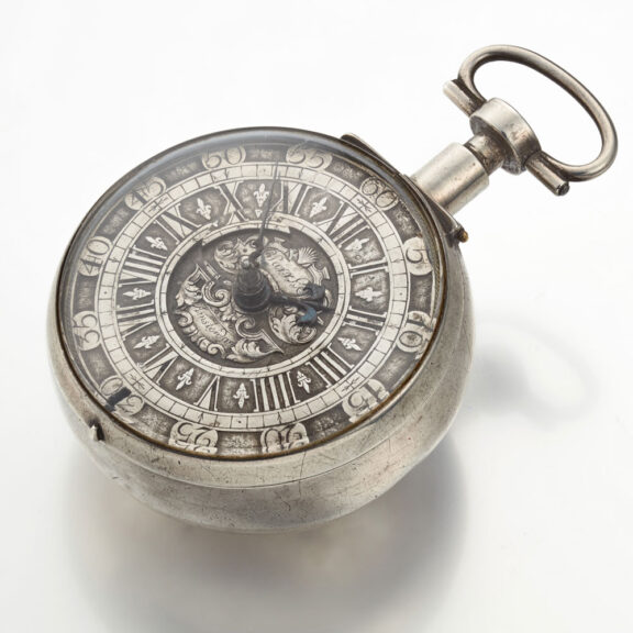 A Dutch verge pocket watch with champleve dial Circa 1700 A Dutch verge pocket watch with champleve dial Circa 1700