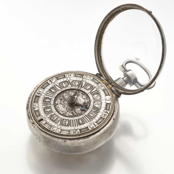 A Dutch verge pocket watch with champleve dial Circa 1700 A Dutch verge pocket watch with champleve dial Circa 1700