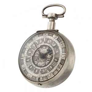 A Dutch verge pocket watch with champleve dial Circa 1700