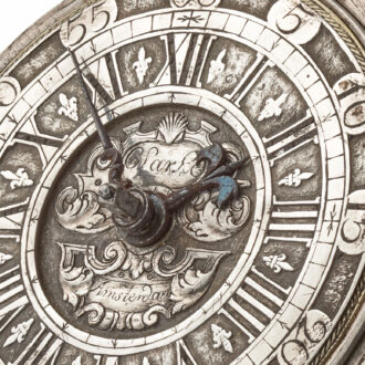 A Dutch verge pocket watch with champleve dial Circa 1700