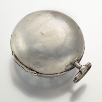A French oignon with enamel dial in a silver case Circa 1715