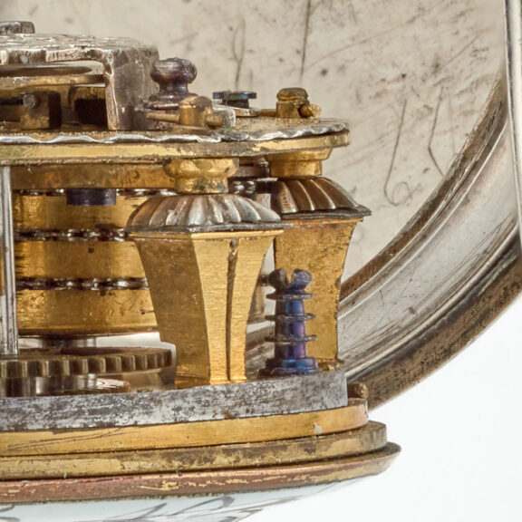 A French oignon with enamel dial in a silver case Circa 1715 A French oignon with enamel dial in a silver case Circa 1715