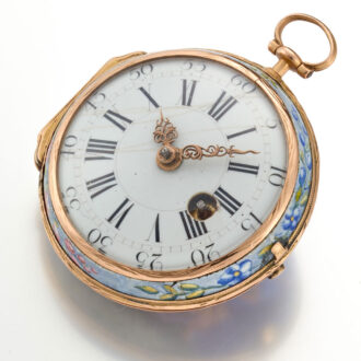A 18 carat gold polychrome enamel painted verge Circa 1760