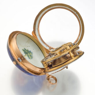 A 18 carat gold polychrome enamel painted verge Circa 1760