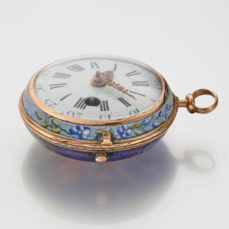 A 18 carat gold polychrome enamel painted verge Circa 1760