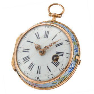 A 18 carat gold polychrome enamel painted verge Circa 1760