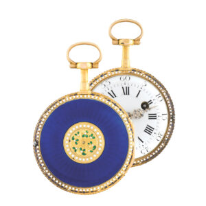 Fine gold and enamel Swiss pocket watch with coat of arms Circa 1790
