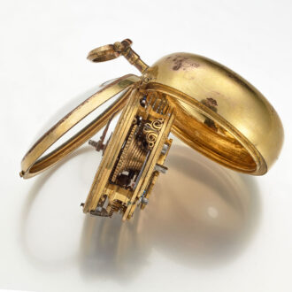 English verge with chatelaine in repousse pair cases Circa 1750