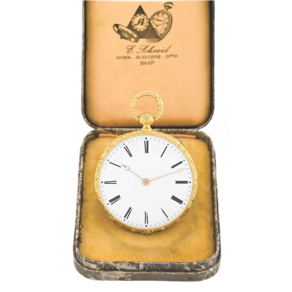 Very fine and extremely rare gold two train Grande and Petite sonnerie clockwatch Circa 1850