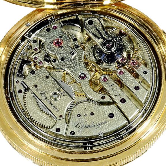 Danish heavy minute repeating gold pocket watch Circa 1870 Danish heavy minute repeating gold pocket watch Circa 1870