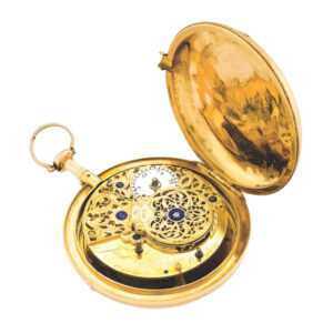 Fine English gold pocket watch with ruby cylinder escapement Circa 1780