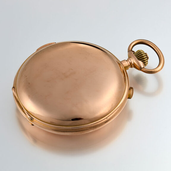 A Swiss 18k gold complicated lever pocket watch Circa 1900 A Swiss 18k gold complicated lever pocket watch Circa 1900