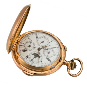 A Swiss 18k gold complicated lever pocket watch Circa 1900