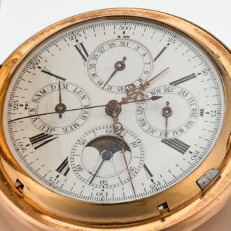 A Swiss 18k gold complicated lever pocket watch Circa 1900