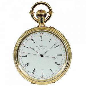 Danish pocket watch with a rare hand setting mechanisme Circa 1857
