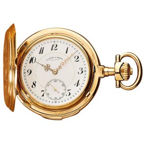German gold hunting cased quarter repeating lever Circa 1907